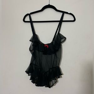 Vintage Emil Bole Sheer Black Lingerie Teddy